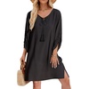 Zeagoo Womens Casual Beach Boho Summer Dress(Solid Black)