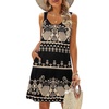 Zeagoo Summer Dresses for Women Boho Beach Dress Sleeveless Sundresses with Pockets Casual Loose Tank Tshirt Sun Dress(Black Printed)