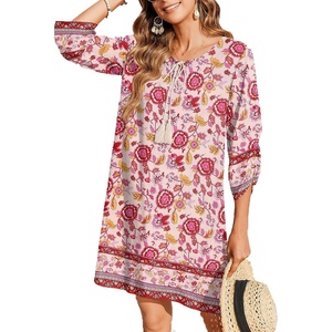Zeagoo Womens Casual Beach Boho Summer Dress(02 Pink)