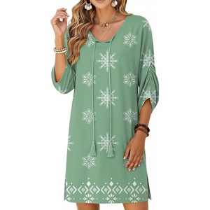 Zeagoo Womens Casual Beach Boho Summer Dress(Green Mz915)