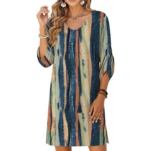 Zeagoo Womens Casual Beach Boho Summer Dress(Khaki Cx289)