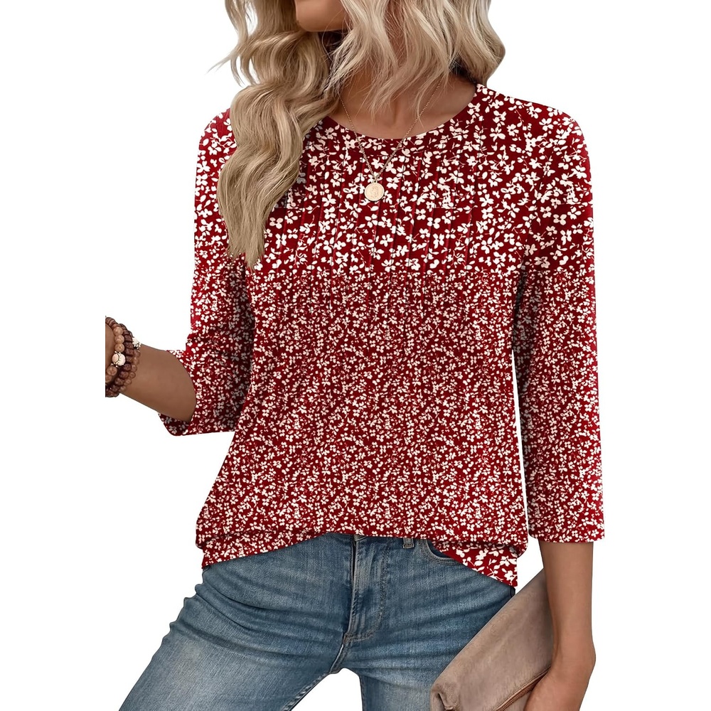 image:imageZeagoo 34 Length Sleeve Womens Tops Crew Neck Shirts Dressy Casual TunicsXh518