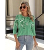 Zeagoo 3/4 Length Sleeve Womens Tops Crew Neck Shirts Dressy Casual Tunics(Bf180)