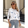 Zeagoo 3/4 Length Sleeve Womens Tops Crew Neck Shirts Dressy Casual Tunics(Bf290)