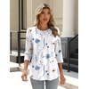 Zeagoo 3/4 Length Sleeve Womens Tops Crew Neck Shirts Dressy Casual Tunics(Bf290)