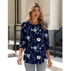 Zeagoo 3/4 Length Sleeve Womens Tops Crew Neck Shirts Dressy Casual Tunics(Bf318)