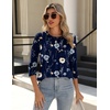 Zeagoo 3/4 Length Sleeve Womens Tops Crew Neck Shirts Dressy Casual Tunics(Bf318)
