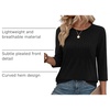 Zeagoo 3/4 Length Sleeve Womens Tops Crew Neck Shirts Dressy Casual Tunics(Black)
