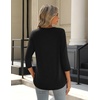 Zeagoo 3/4 Length Sleeve Womens Tops Crew Neck Shirts Dressy Casual Tunics(Black)