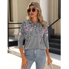 Zeagoo 3/4 Length Sleeve Womens Tops Crew Neck Shirts Dressy Casual Tunics(Hf36)