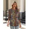 Zeagoo 3/4 Length Sleeve Womens Tops Crew Neck Shirts Dressy Casual Tunics(Mz721)