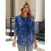 Zeagoo 3/4 Length Sleeve Womens Tops Crew Neck Shirts Dressy Casual Tunics(Mz845)