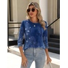Zeagoo 3/4 Length Sleeve Womens Tops Crew Neck Shirts Dressy Casual Tunics(Mz845)