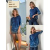 Zeagoo 3/4 Length Sleeve Womens Tops Crew Neck Shirts Dressy Casual Tunics(Mz845)