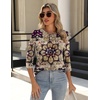 Zeagoo 3/4 Length Sleeve Womens Tops Crew Neck Shirts Dressy Casual Tunics(Mz857)
