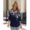 Zeagoo 3/4 Length Sleeve Womens Tops Crew Neck Shirts Dressy Casual Tunics(Sf103)