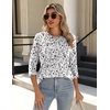 Zeagoo 3/4 Length Sleeve Womens Tops Crew Neck Shirts Dressy Casual Tunics(Sf224)