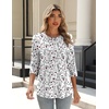 Zeagoo 3/4 Length Sleeve Womens Tops Crew Neck Shirts Dressy Casual Tunics(Sf224)