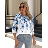 Zeagoo 3/4 Length Sleeve Womens Tops Crew Neck Shirts Dressy Casual Tunics(Wf41)