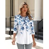 Zeagoo 3/4 Length Sleeve Womens Tops Crew Neck Shirts Dressy Casual Tunics(Wf41)