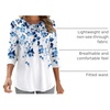 Zeagoo 3/4 Length Sleeve Womens Tops Crew Neck Shirts Dressy Casual Tunics(Wf41)