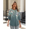 Zeagoo 3/4 Length Sleeve Womens Tops Crew Neck Shirts Dressy Casual Tunics(Wf71)