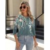 Zeagoo 3/4 Length Sleeve Womens Tops Crew Neck Shirts Dressy Casual Tunics(Wf71)