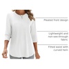 Zeagoo 3/4 Length Sleeve Womens Tops Crew Neck Shirts Dressy Casual Tunics(White)