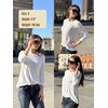 Zeagoo 3/4 Length Sleeve Womens Tops Crew Neck Shirts Dressy Casual Tunics(White)