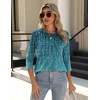 Zeagoo 3/4 Length Sleeve Womens Tops Crew Neck Shirts Dressy Casual Tunics(Xh363)