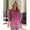 Zeagoo 3/4 Length Sleeve Womens Tops Crew Neck Shirts Dressy Casual Tunics(Xh370)