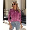 Zeagoo 3/4 Length Sleeve Womens Tops Crew Neck Shirts Dressy Casual Tunics(Xh370)
