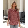 Zeagoo 3/4 Length Sleeve Womens Tops Crew Neck Shirts Dressy Casual Tunics(Xh518)