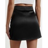 Zeagoo Fall Skirts for Women 2026 Black Mini Skirts Elastic High Waisted Skirts Stain A-Line Zipper Going Out Skirt，,S