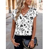 Zeagoo Women Satin V Neck Blouse Cap Short Sleeve Business Casual Top S-2XL(Sf291)