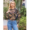 Zeagoo Womens Mesh Long Sleeve Tops Mock Neck Going Out See Through Shirts(Bf282)