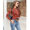Zeagoo Womens Mesh Long Sleeve Tops Mock Neck Going Out See Through Shirts(Sf328)