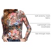 Zeagoo Womens Mesh Long Sleeve Tops Mock Neck Going Out See Through Shirts(Wf66)