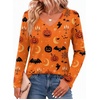 Zeagoo Womens Shirts Long Sleeve Tops V Neck Casual Basic Tee Fall Outfits(Orange Pumpkin)
