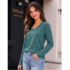 Zeagoo Womens Shirts Long Sleeve Tops V Neck Casual Basic Tee Fall Outfits(Peacock Blue)