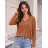 Zeagoo Womens Shirts Long Sleeve Tops V Neck Casual Basic Tee Fall Outfits(Rust Orange)