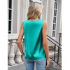 Zeagoo Women’s Silk Satin Camisole Tank Tops V Neck Blouses Work Shirts(Peacock Blue)