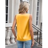 Zeagoo Women’s Silk Satin Camisole Tank Tops V Neck Blouses Work Shirts(Yellow)