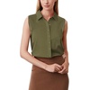 Zeagoo Women’s Sleeveless Button Down Collared Shirts Business Casual Tops(Army Green)