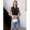 Zeagoo Women’s Sleeveless Button Down Collared Shirts Business Casual Tops(Black)