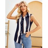 Zeagoo Women’s Sleeveless Button Down Collared Shirts Business Casual Tops(Cx327)