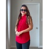 Zeagoo Women’s Sleeveless Button Down Collared Shirts Business Casual Tops(Red)