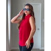 Zeagoo Women’s Sleeveless Button Down Collared Shirts Business Casual Tops(Red)