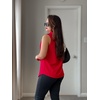 Zeagoo Women’s Sleeveless Button Down Collared Shirts Business Casual Tops(Red)