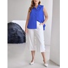 Zeagoo Women’s Sleeveless Button Down Collared Shirts Business Casual Tops(Royal Blue)